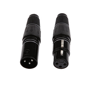 1 Pair-XLR 3  Audio Microphone Cable Connector Male & Female MIC