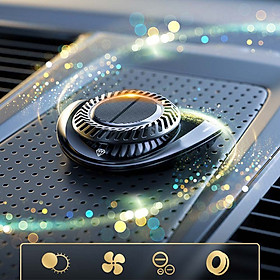 Khử mùi nội thất ô tô năng lượng mặt trời kiêm bảng số phone ẩn hiện Car Perfume Solar Rotating Aromatherapy Car