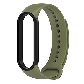 Dây đeo thay thế cho Xiaomi Miband 5 nhựa dẻo TPU Trơn Viền Màu Mijobs - Hàng Nhập Khẩu