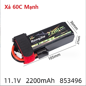 Pin Lithium Xả 60C 3s 11.1v 2200mah 853496 Máy Bay Flycam Đồ Chơi Điều Khiển Từ Xa Hàng Mới 100%