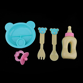 5 Pieces Plastic Cutlery Set Tableware Model For 25cm Mellchan Baby Dolls