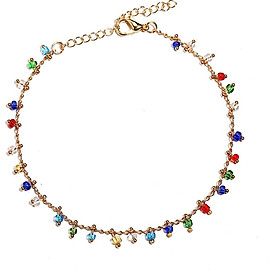 Fashion Simple Iridescent Glasses Beaded Anklet