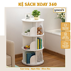 Mua Kệ Sách Để Đồ Xoay 360 Độ Nhiều Tầng Phong Cách Bắc Âu Decor Phòng Khách Thương Hiệu Gosashi - KX360