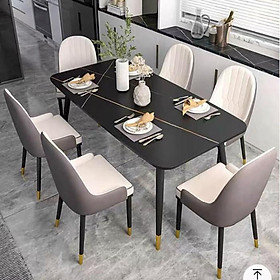 Bộ bàn ghế phòng ăn Tundo mặt đá cao cấp kích thước lựa chọn 4 hoặc 6 ghế Monet