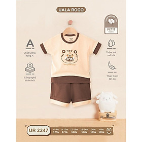 Bộ quần áo bé trai UalaRogo cộc tay 6 tháng đến 4 tuổi cotton tăm cổ tròn