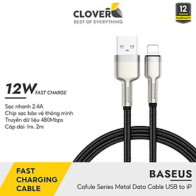 Mua Dây Sạc Nhanh Baseus Cafule Metal Series Data Cable USB to IP 2.4A cho iPhone | Hàng Chính Hãng
