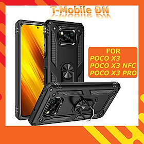 Ốp lưng cho Xiaomi Poco X3 Pro NFC chống sốc 2 lớp kèm nhẫn iring làm giá đỡ