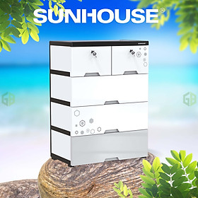 Mua Tủ nhựa đôi 5 ngăn Happy Family SUNHOUSE KS-CA688F5 - Hàng chính hãng