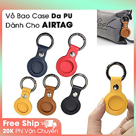 Vỏ Ốp Bao Da Nhiều Màu Kèm Móc Hở 1 Mặt Bảo Vệ Airtag - thiết bị định vị, chống trộm - Hàng Chính