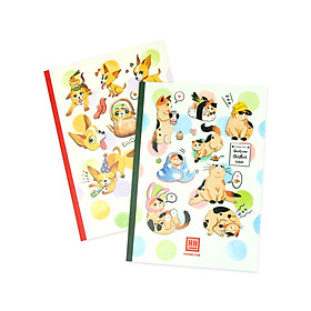 Vở kẻ ngang 80 trang Pupil Funny Pet 1099 (15 quyển) [NEW 2020] - Giao màu ngẫu nhiên