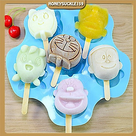 Mua Khuôn Silicon Đổ Socola/Thạch/Đá/Kẹochipchip/Pudding Hình 6 Nhân Vật Hoạt Hình Doraemon