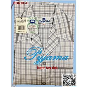 Bộ Pyjama HUONGTAM Kate tay dài nam cao cấp(PDK01). Chất liệu Kate loại tốt: mềm mại, thoáng mát, không phai màu