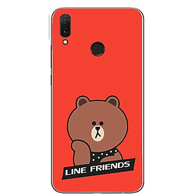 Ốp lưng dành cho Huawei Y9 (2019) (Dẻo) - Gấu Line Friends- Hàng Chính Hãng