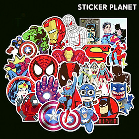 Hình ảnh Bộ sticker Vũ trụ điện ảnh Marvel  chống thấm nước trang trí mũ bảo hiểm, đàn, guitar, ukulele, điện thoại laptop, dán sticker macbook sticker cute