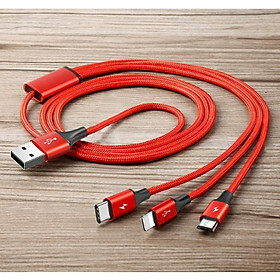 DÂY CÁP SẠC ĐIỆN THOẠI USB 3 ĐẦU SẠC ĐA NĂNG LOẠI TỐT CHUẨN