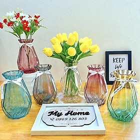Mua Lọ hoa thủy tinh cao cấp dạng MÚI KHẾ phong cách Bắc Âu 15cm và 18cm sang trọng  trang trí  hoa để bàn