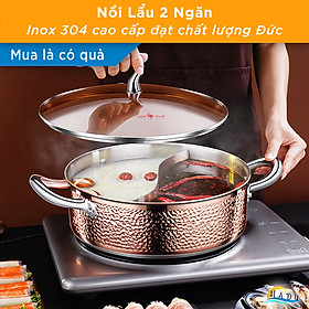 Mua Nồi Lẩu 2 Ngăn Dùng Được Bếp Từ Đa Năng Inox 304 Cao Cấp 30cm Đạt Chất Lượng Đức SSGP
