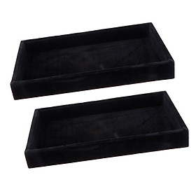 2 Pcs Velvet Necklace Bracelet Earring Anklet Jewelry Display Tray Case Organizer for Jewelry Store Home Use