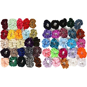 50 Miếng Tóc Scrunchies Thun Nhung Tóc Scrunchy Dây Buộc Tóc Dây