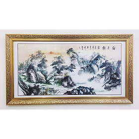 Mua Tranh Núi Phong Thuỷ địa vị vững chắc mang lại phú quý kích thước dài 100cm cao 50 cm chuẩn phong thủy  thích hợp đặt phòng làm việc cho sếp