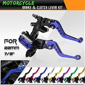 Motorcycle 7/8in 22mm Handlebar Brake Master Cylinder Clutch Lever CNC Left Right Set Motorcycle Clutch Brake Lever Set for Motorcycle Street Bike Sports Bike Chopper Cruiser Cafe Racer