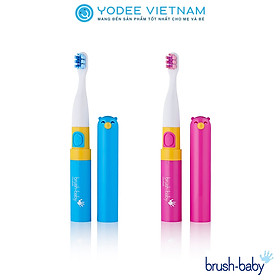 Brush-Baby Bàn chải điện sóng âm GoKidz dùng pin có nắp đậy tiện lợi, 2 chế độ làm sạch răng an toàn và hiệu quả cho bé (Từ 3 tuổi)