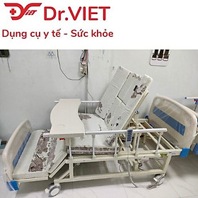 Giường y tế đa năng điện cơ Lucass GB-T5D - Nâng chân nâng lưng, nâng đầu, có bàn ăn, chậu gội đầu, bô vệ sinh