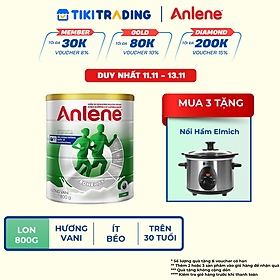 Bao bì mới - Sữa Bột Anlene Hương Vanilla (Hộp Thiếc 800g)