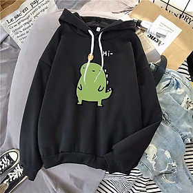Áo Nỉ (Áo hoodie ), Phù Hợp Cho Cả Nam Và Nữ, Chất Liệu Dày Dặn Bền Đẹp, Mặc Ấm Ám, Kích Thước Free size Dưới 1m65, In Hình Khủng Long Đáng Yêu, Hàng Chất Lượng