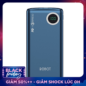 Pin Sạc Dự Phòng 10.000mAh ROBOT RT100Q - Chuẩn Sạc Nhanh PD/QC 3.0 18W, Đèn LED Hiển Thị Mức PIN - HÀNG CHÍNH HÃNG