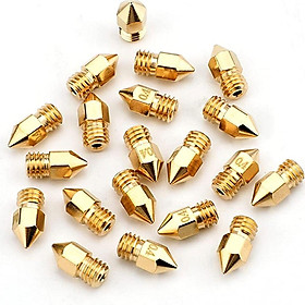 30 CÁI 0,4 mm Đầu phun máy in 3D Đầu phun bằng đồng MK8 Máy đùn Đầu in Nhiệt độ cao Đầu phun chống mài mòn