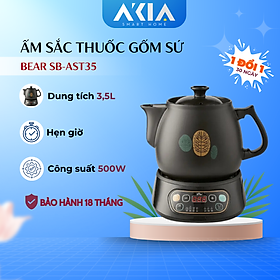 Mua Ấm Sắc Thuốc Bear 3 5L SB-AST35 - Gốm sứ cao cấp  Đế giữ ấm  Hẹn giờ - Bản tiếng việt  Hàng chính hãng