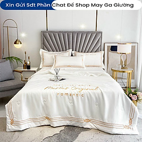 Bộ Chăn Ga Vỏ Gối Đệm Phi Lụa Nhập Khẩu Marlas Bộ Drap Giường Lụa Tencel