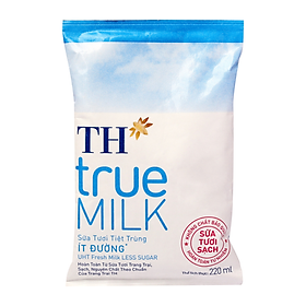 Sữa Th True Milk Ít Đường Bịch Túi 220Ml
