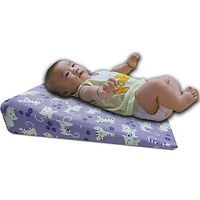 Gối chống trào ngược cho bé chống nôn trớ, ọc sữa, hỗ trợ tiêu hóa và cải thiện hô hấp, giúp trẻ tập lẫy - kích thước siêu rộng 45x60x9cm - độ dốc 11,3 độ - dành cho trẻ từ 0-36 tháng