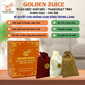 Túi thơm treo khử mùi than hoạt tính Nano bạc – Ion âm, Phong thủy cầu tài lộc, túi lớn