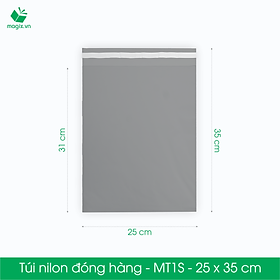 MT1S - 25x35 cm - Túi nilon gói hàng - 100 túi niêm phong đóng hàng màu xám