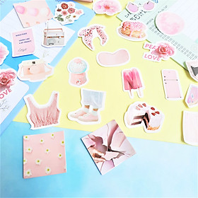 Hộp 46 Miếng Dán Sticker Trang Trí Chủ Đề Peace Love