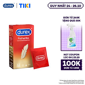 Bao cao su Durex Fetherlite Hộp 12 Bao