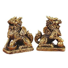 Mua Cặp tượng kỳ lân bằng đồng cao 7cm trấn trạch  trừ tà