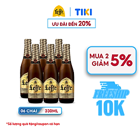 Hình ảnh Lốc 6 Chai Bia Leffe Blonde (Leffe Vàng) (330ml/Chai)