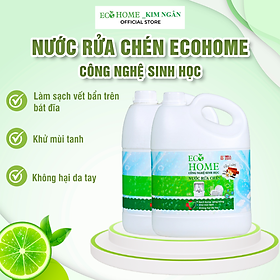 Nước Rửa Chén Công Nghệ Sinh Học ECOHOME 3.6kg Chiết Xuất Chanh Quế Giúp Sạch Vi Khuẩn Bám Bẩn Trên Chén Đĩa