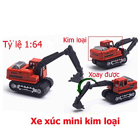 Hình ảnh Đồ chơi mô hình xe xúc mini KAVY NO.8808 chất liệu kim loại an toàn cho bé có thể làm trang trí - màu đỏ