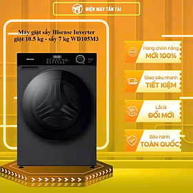 Máy giặt sấy Hisense Inverter giặt 10.5 kg - sấy 7 kg WD105M3 - HÀNG CHÍNH HÃNG - CHỈ GIAO HCM