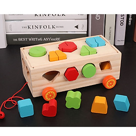 Xe kéo thả hình khối mẫu ghép hình