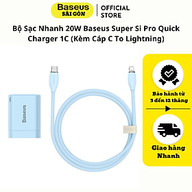 Mua Bộ Sạc Nhanh 20W Baseus Super Si Pro Quick Charger 1C (Kèm Cáp C To Light-ning)- Hàng chính hãng