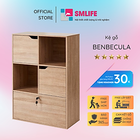 Mua Kệ sách  kệ trang trí gỗ hiện đại SMLIFE Benbecula | Gỗ MDF dày 17mm chống ẩm | D60xR30xC90cm