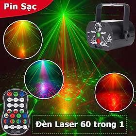 Mua Đèn laser 60 trong 1 pin sạc đèn trang trí sân khấu vũ trường phòng karaoke