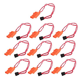 12Pcs Whistle with Lanyard for Safety Hiking Hunting Dog Training Orange