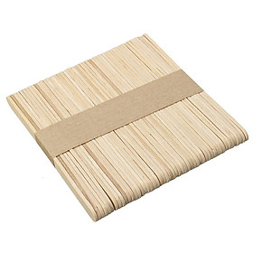 100Pcs Wooden Natural Simply Art Wood Craft Sticks Kids Ice Cream Stick
